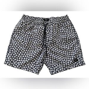 Jack Spade navy and White Floral Swim Trunks